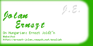 jolan ernszt business card